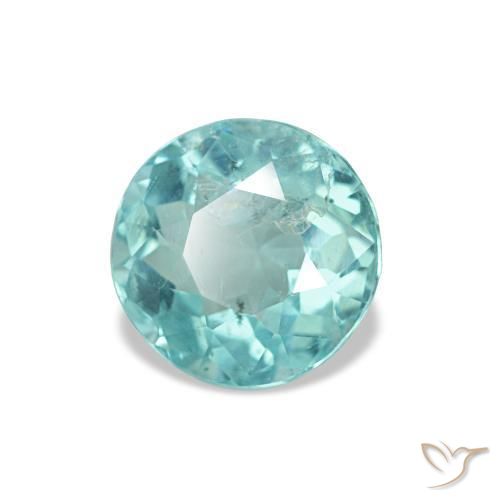 Apatite turquoise naturelle coupe roude, 0,95 ct, VS-SI