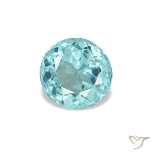 Apatite turquoise naturelle coupe roude, 0,41 ct, VS-SI