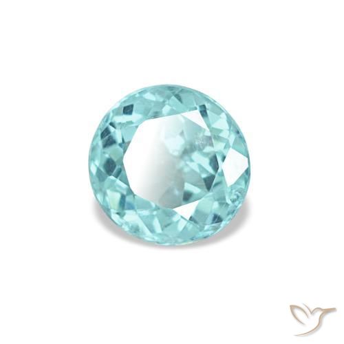 Apatite turquoise naturelle coupe roude, 0,41 ct, VS-SI