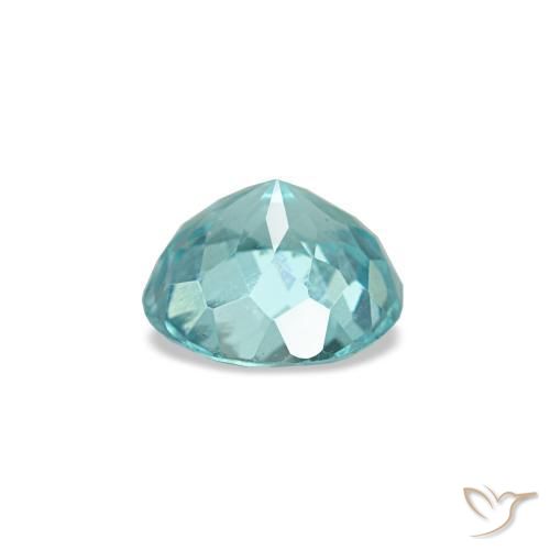 Apatite turquoise naturelle coupe roude, 0,41 ct, VS-SI