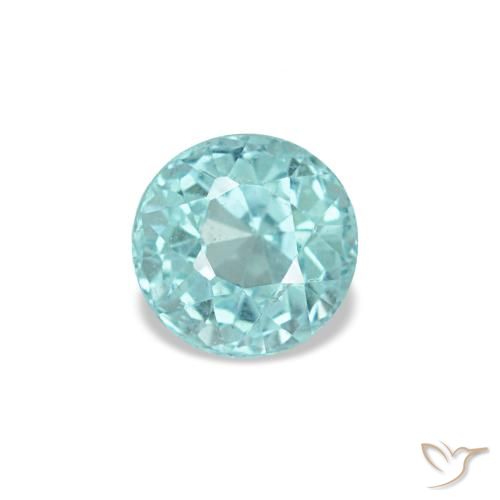 Apatite turquoise naturelle coupe roude, 0,33 ct, VS-SI