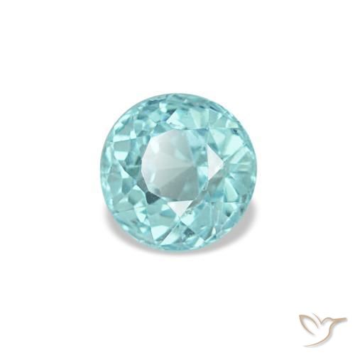 Apatite turquoise naturelle coupe roude, 0,33 ct, VS-SI
