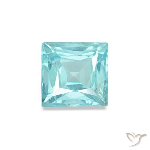 Apatite turquoise naturelle carré, 0,59 ct, VS-SI
