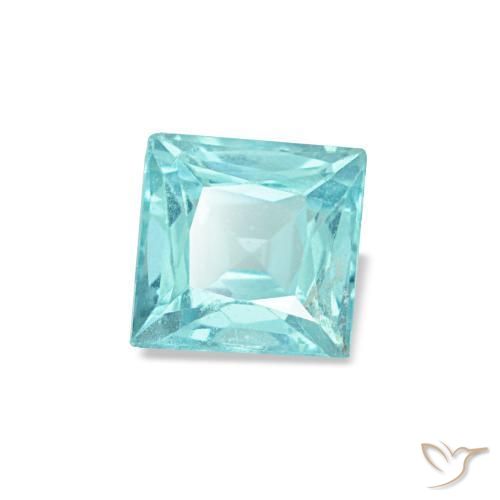 Apatite turquoise naturelle carré, 0,59 ct, VS-SI