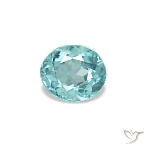 Apatite turquoise naturelle coupe ovale, 0,23 ct, VVS