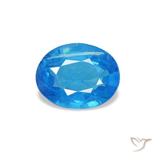 Apatite bleue naturelle coupe ovale, 0,32 ct, SI