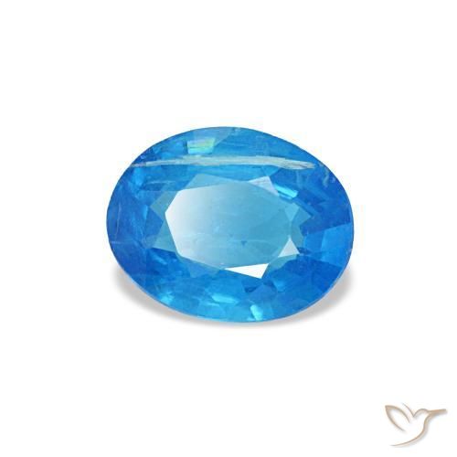 Apatite bleue naturelle coupe ovale, 0,32 ct, SI