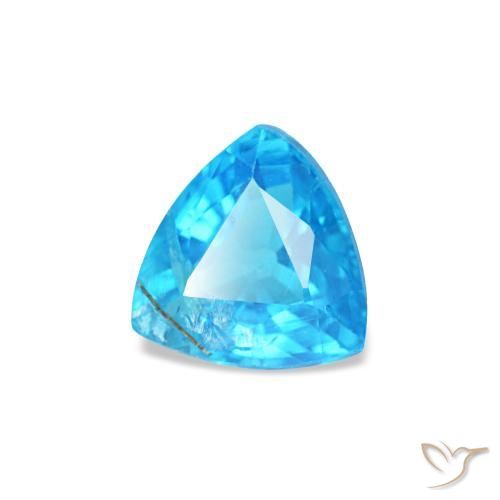 Apatite bleue naturelle trillion, 0,34 ct, SI