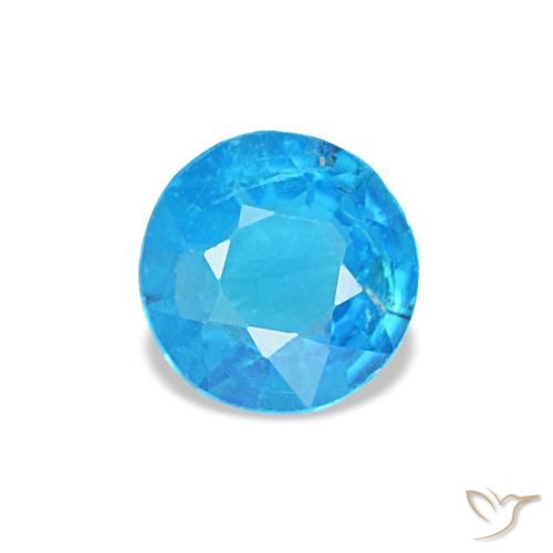 Apatite bleue naturelle coupe roude, 0,37 ct, SI