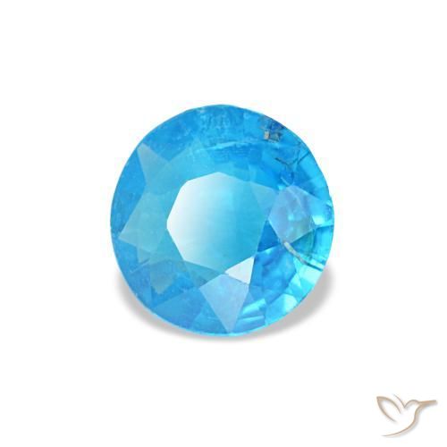 Apatite bleue naturelle coupe roude, 0,37 ct, SI