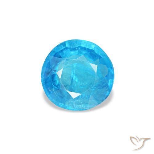 Apatite bleue naturelle coupe roude, 0,33 ct, SI