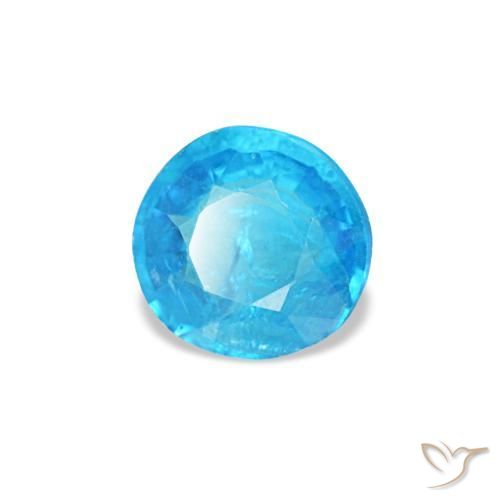 Apatite bleue naturelle coupe roude, 0,33 ct, SI