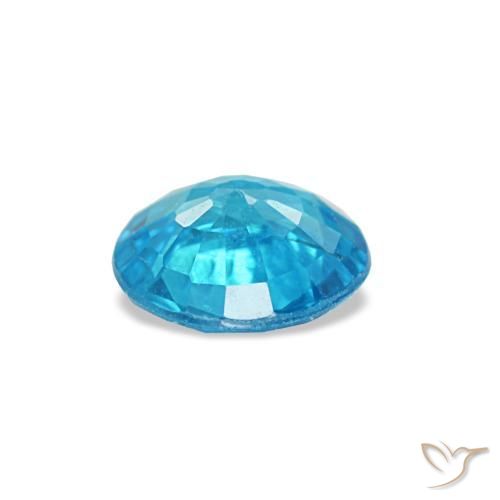 Apatite bleue naturelle coupe roude, 0,41 ct, SI
