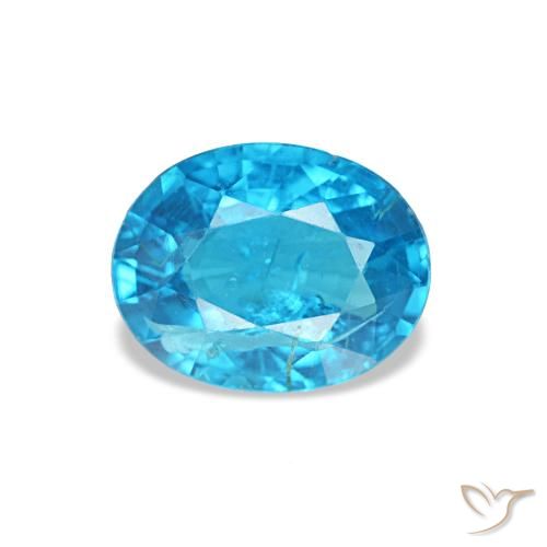 Apatite bleue naturelle coupe ovale, 0,54 ct, SI