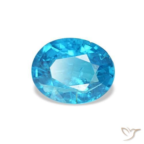 Apatite bleue naturelle coupe ovale, 0,54 ct, SI
