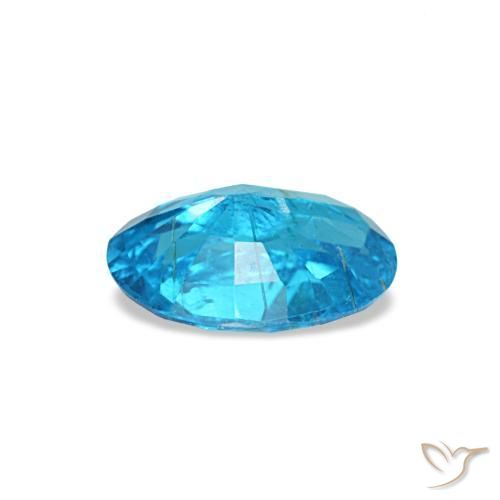 Apatite bleue naturelle coupe ovale, 0,54 ct, SI