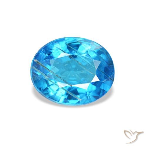 Apatite bleue naturelle coupe ovale, 0,44 ct, SI