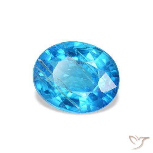 Apatite bleue naturelle coupe ovale, 0,44 ct, SI