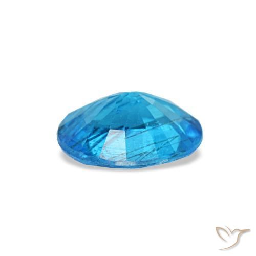 Apatite bleue naturelle coupe ovale, 0,44 ct, SI