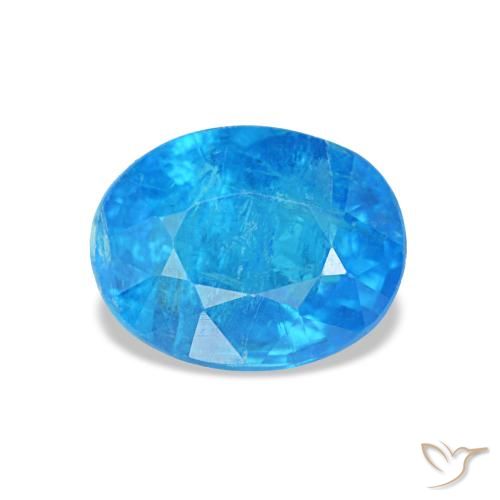 Apatite bleue naturelle coupe ovale, 0,92 ct, SI