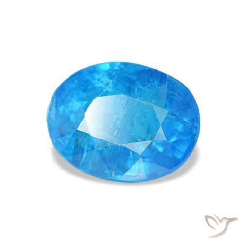 Apatite bleue naturelle coupe ovale, 0,92 ct, SI