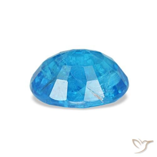 Apatite bleue naturelle coupe ovale, 0,92 ct, SI