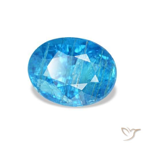 Apatite bleue naturelle coupe ovale, 0,79 ct, SI