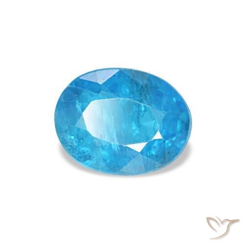 Apatite bleue naturelle coupe ovale, 0,51 ct, SI