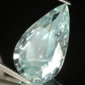Bleu vert Bleu clair naturelle En forme de poire, 9.85 ct, SI