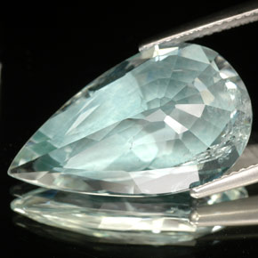 Bleu vert Bleu clair naturelle En forme de poire, 9.85 ct, SI