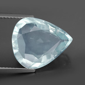 Aigue-marine bleue naturelle en forme de poire, 6,72 ct, VS-SI
