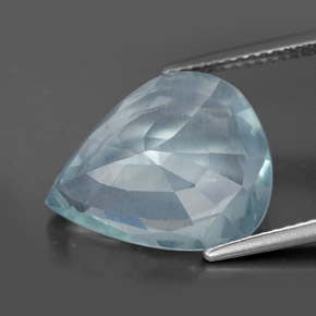 Aigue-marine bleue naturelle en forme de poire, 6,72 ct, VS-SI