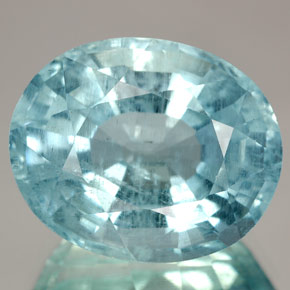 Aigue-marine bleue naturelle coupe ovale, 12,27 ct, SI