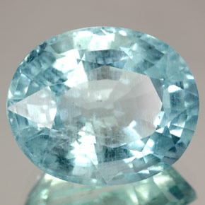 Aigue-marine bleue naturelle coupe ovale, 12,27 ct, SI