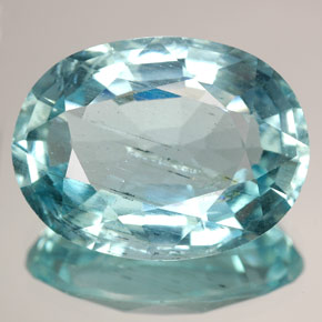 Aigue-marine bleue naturelle coupe ovale, 15,48 ct, SI