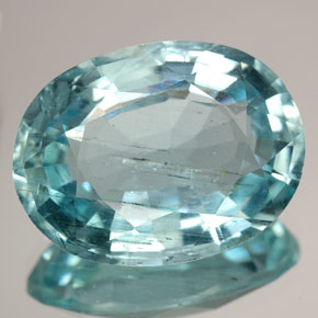 Aigue-marine bleue naturelle coupe ovale, 15,48 ct, SI