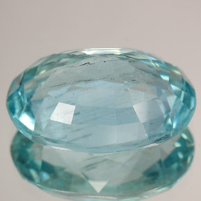 Aigue-marine bleue naturelle coupe ovale, 15,48 ct, SI