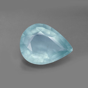 Aigue-marine bleue naturelle en forme de poire, 4,33 ct, VS-SI