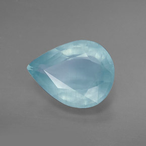 Aigue-marine bleue naturelle en forme de poire, 4,33 ct, VS-SI