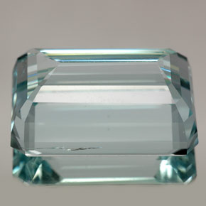 Aigue-marine bleue naturelle taille émeraude, 19,12 ct, VS