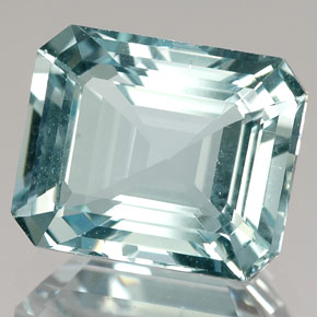 Bleu vert Bleu vert léger naturelle Taille émeraude, 3.83 ct, VVS