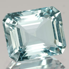 Bleu vert Bleu vert léger naturelle Taille émeraude, 3.83 ct, VVS