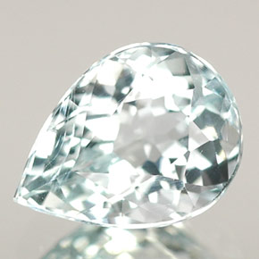 Bleu vert Bleu clair naturelle En forme de poire, 0.74 ct, VS