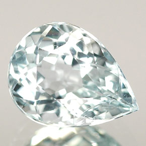 Bleu vert Bleu clair naturelle En forme de poire, 0.74 ct, VS