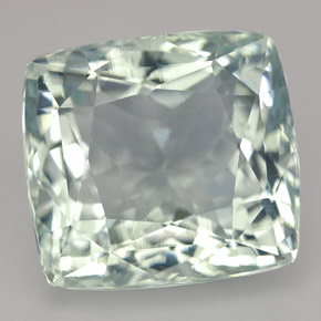 Aigue-marine vert naturelle coupe coussin, 18,18 ct, IF