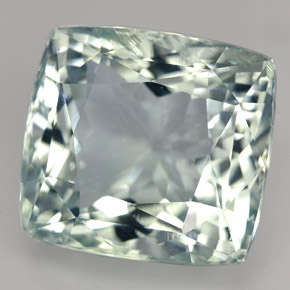 Aigue-marine vert naturelle coupe coussin, 18,18 ct, IF
