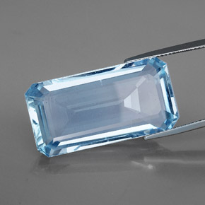 Bleu vert Bleu clair naturelle Taille émeraude, 36.07 ct, VVS