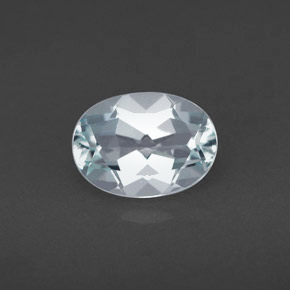 Aigue-marine bleue naturelle coupe ovale, 1,10 ct, VVS-VS
