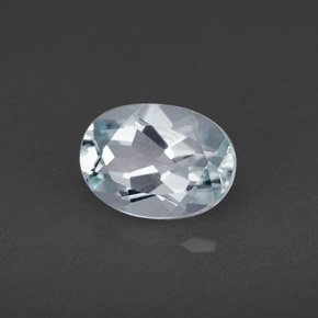 Aigue-marine bleue naturelle coupe ovale, 1,10 ct, VVS-VS