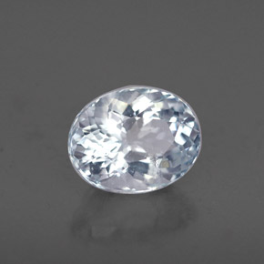 Aigue-marine bleue naturelle coupe ovale, 0,91 ct, VS-SI